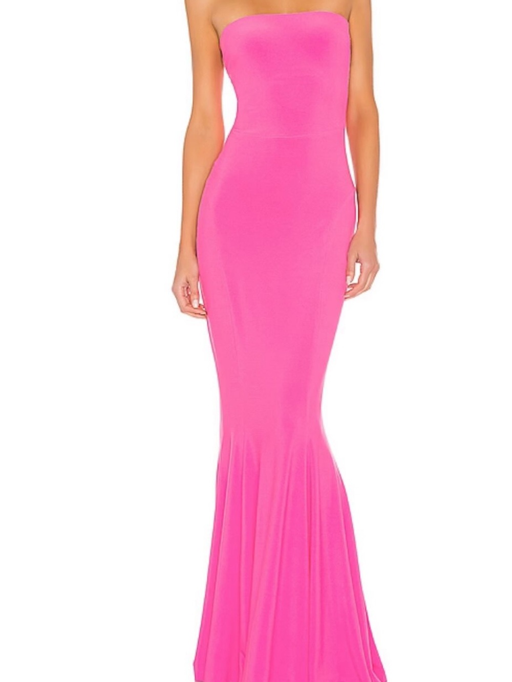 Revolve Strapless Hot Pink Fitted Mermaid Dress